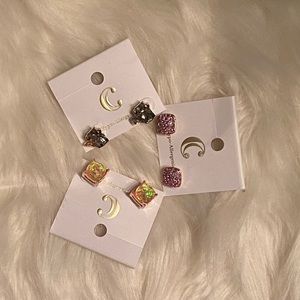 3 Pairs of Stud Earrings